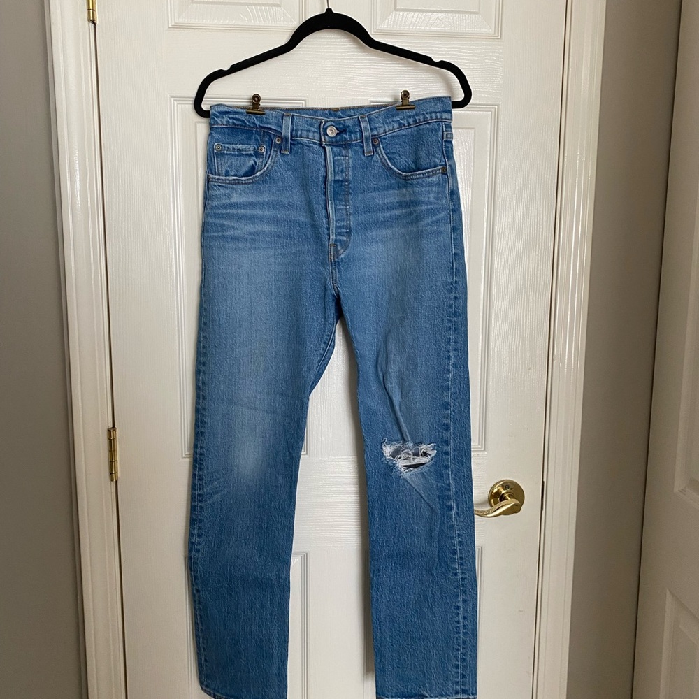 Women's 501 Levi's High Rise Straight Leg Blue Jeans